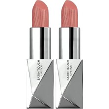 Yarı Mat Ruj, Uzun Süre Kalıcı Nemlendirici Pürüzsüz Etkili, Satin Touch Lipstick 802 Satin Peach (2 Paketi)