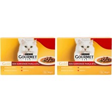 Yaş Kedi Maması, Gold Parça Sığır Etli, Multipack 85 G. (12 Al 9 Öde) (2 Paketi)