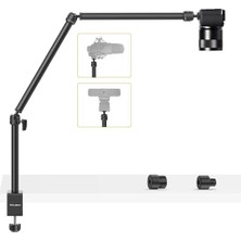 LS08 Masa Kelepçeli ve Kollu Tripod (Üç Parçalı) Siyah
