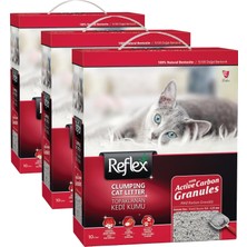 Aktif Karbon Granüllü Topaklanan Kedi Kumu 10 L (3 Paketi)