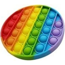 Toys Pop-It Popit Buble Fidget Gökkuşağı Popit Stres Oyuncağı Renkli Duygusal Kare