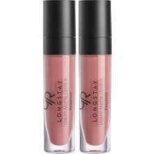 Likit Mat Ruj, Longstay Liquid Matte Lipstick No: 46 - Bulaşmayan Kalıcı, (2 Paketi)