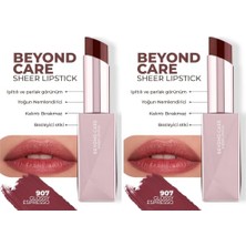 Ruj, Beyond Care Sheer Lipstick 907 - Glossy Espresso - Yoğun Nemlendirici Besleyici Etki - Parlak, (2 Paketi)