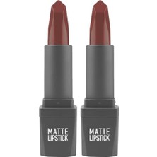 Mat Ruj, Yoğun Renk Veren Uzun Süre Kalıcı Nemlendirici Kadifemsi, Matte Lipstick 410 Rose Coral (2 Paketi)