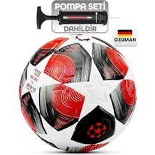 Pro-Serisi Futbol Topu Şampiyonlar Ligi Lazer Kesim Pompa Dahil Halı Saha Maç Futbol Topu Red 520