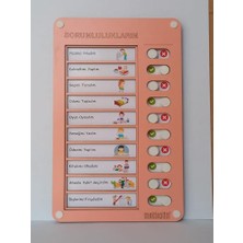Eğitici Günlük Rutin Checklist Görev ve Sorumluluk Tablosu (Pembe)