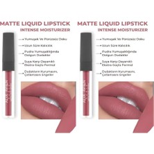 Likit Ruj, Uzun Süre Kalıcı Kadifemsi Kuruma Yapmayan Mat, Matte Liquid Lipstick 508 Bright Rose (2 Paketi)