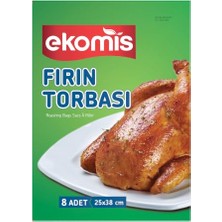 Fırın Torbası 8 Adet 25 x 38 cm Mikrodalga Uyumlu Isıya Dayanıklı Tek Kullanımlık Pişirme Torbası Tavuk, Et, Balık ve Sebzeler Için