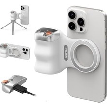 Fun Shot Manyetik Cep Telefonu Kamera Tutacağı iPhone ve Android Için, Çıkarılabilir Kablosuz Uzaktan Kumandalı, 6,35 mm Tripod Vidalı, Ergonomik Kamera Tutucusu