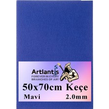 Mavi Keçe 50X70 cm 2.0 mm 1 Adet Renkli Hobi Keçesi Elişi Keçesi Anasınıfı Kreş Okul Öncesi