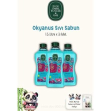 3'lü Doğal Zeytinyağlı Sıvı Sabun Okyanus 1.5 L ve Rosıe Pamuk