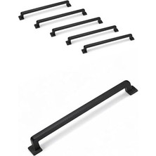 Canik Mobilya Kulpları, 5 Adet Metal, Tv Ünitesi Yatak Odası Çekmece Vestiyer Mutfak Dolap Kulbu (Siyah, 160 Mm)