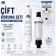 Siliphos Duş Filtresi, Kireç Önleyici Filtre, Batarya Altı Kireç Koruma Modülü, Banyo Duş Sistemi Için Kolay Montajlı Su Filtresi (Duşfiltresi + Sliphos Modülü, 1,2,1)