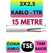 Marmara Avm Öznur 2x2,5 Ttr Kablo, 15 Metre, Beyaz