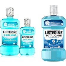 Coolmint Ağız Bakım Suyu 500 ml 250 ml ve Total Care Stay White Günlük Ağız Bakım Suyu 500 ml