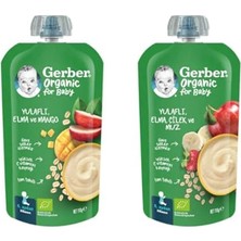 Organik Yulaflı Elma ve Mango Püresi 8X110G ve Organic Yulaflı Elma, Çilek ve Muz Püre 8X110G​