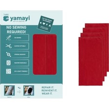 Texfix Yamayi, Ütü ile Yapışan Yama, Yapışkanlı Yama, 4 Adet 30 cm x 15 Cm, Yıkamaya Dayanıklı, Dikiş Gerektirmez (Kırmızı)