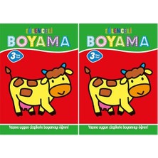 Marmara Avm Eğlenceli Boyama 3 Yaş Üstü (4'lü Pastel Boya Hediyeli) 2'li Set