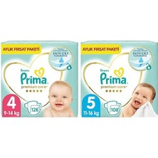 Marmara Avm Bebek Bezi Premium Care 4 Beden 126 Adet Maxi Aylık Fırsat Paketi & Bebek Bezi Premium Care 5 Beden 108 Adet Junior Aylık Fırsat Paketi