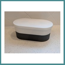 Bezos 3D Baskı Iki Rulo Tuvalet Kağıdı Saklama Kutusu Kapaklı Çizgili Banyo Organizeri Minimalist - Beyaz Kapak Mac