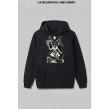 Zoka Wear Baphomet Tasarim Ön Baskılı Kapüşonlu Sweatshirt