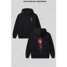 Zoka Wear Hazbin Hotel Alastor2 Ön Arka Baskılı Kapüşonlu Sweatshirt