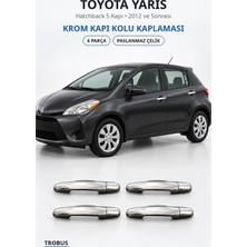 Trobus Toyota Yaris 2012 ve Sonrası Uyumlu Krom Kapı Kolu Kaplaması 4 Parça Paslanmaz Çelik