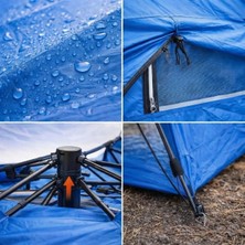 4 Kişilik Otomatik Kamp Çadırı – Çift Katmanlı, Suya Dayanıklı, Hızlı Kurulum Outdoor Aile ve Doğa Çadırı 200X200X140 cm (5468)