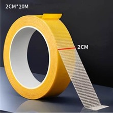 Devremarkt Örgülü Çift Taraflı Bant 20MM 20 Metre Fiber Takviyeli Dokuma Örgü Bez Destekli Silikon Yapıştırıcı Kalıntısız Soyulabilir Sabitleme Ahşap Isleme