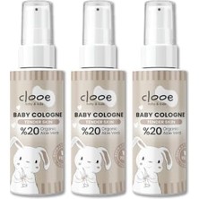 Kadıoğlu Ticaret Alüminyumsuz Vegan Bebek Kolonyası Organik Aloe Vera Özlü White Blossom Kalıcı Ferahlık 40 ml 3'lü Set