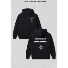 Zoka Wear Scp Foundation Secure Contain Protect Ön Arka Baskılı Kapüşonlu Sweatshirt