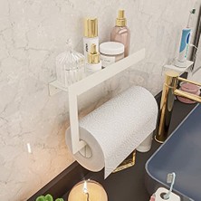 Kadıoğlu Ticaret Kağıt Havlu Askısı, Mutfak Kağıt Havluluk, Yapışkanlı Kağıt Havlu Tutacağı, Banyo Kağıt Havlu Tutucu, Metal, Beyaz