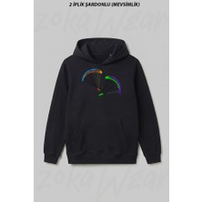 Zoka Wear Yamac Parasutu Baskili Unisex B Ön Baskılı Kapüşonlu Sweatshirt