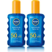 Kadıoğlu Ticaret Sun SPF50 Yüksek Koruyucu Güneş Spreyi 200 Ml, Ferahlık, Terlemeye ve Suya Dayanıklı, Uva Koruması (2 Paketi)