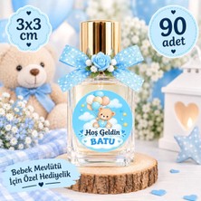 Rozika Studio Hoşgeldin Bebek Kişiye Özel Isimli Hediyelik Etiketi 3x3 cm 90 Adet ( ŞİŞE DAHİL DEĞİLDİR!)