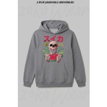 Zoka Wear Sweet Death Tatli Olum Skull Ön Baskılı Kapüşonlu Sweatshirt