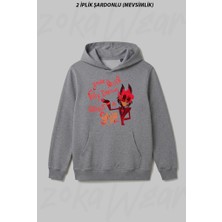 Zoka Wear Mens My Favorite Alastor Hazbin Hotel Gifts Music Fans Ön Baskılı Kapüşonlu Sweatshirt