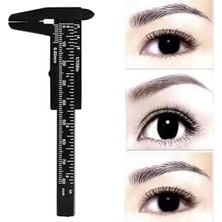 Kadıoğlu Ticaret Microblading ve Kalıcı Makyaj Ölçüm Cetveli Kumpas, 0-80 Mm, Siyah, +2 Yapışkanlı Cetvel Hediyeli
