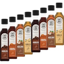 Kadıoğlu Ticaret Gourmet Serias Şekersiz 0 Kalori 0 Şeker Aromalı Kahve Pasta Tatlı ve Kokteyl Şurubu (8 x 60 Ml, 8'li Çok Satan Deneme Seti)