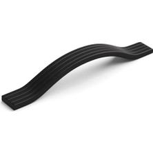 Trendexa Akasya Siyah Metal Kulp 128 mm Modern Mobilya Çekmece Kolu Mutfak Dolabı ve Kapak Kulpları Dayanıklı