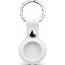 Trendexa Koruyucu Kılıf — Airtag ile Uyumlu Silikon Anahtarlık Kılıfı A020 Darbe Emici Koruma Metal Halkalı Tracker Holder Çizilmeye Dayanıklı Çanta Bavul Anahtar Evcil Hayvan Takibi Beyaz 1 Adet