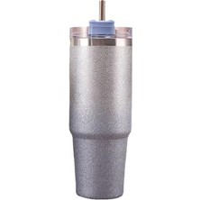 Trendexa Termos, 304 L Çelik Mavi Işıltılı 890 ml Pipetli Soğuk Sıcak El CIN940MV