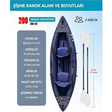 Kadıoğlu Ticaret Funwater 2 Kişilik Şişme Kano 350 * 93 * 37 cm Lacivert