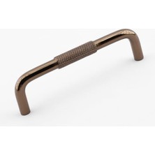 Trendexa Dolap, Tırtıklı Bronz Metal Kulp 128 mm 12.8 cm Mobilya Çekmece Dolabı Modern Kapak Kulpları