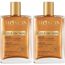 Trendexa Gold On Skin Kuru Yağ – Yasemin, Manolya, Hanımeli, Kalendula ve Hindistan Cevizi Yağları Içeren Işıltı Veren Nemlendirici – 100 ml – Tüm Cilt Tipleri Için (2 Paketi)