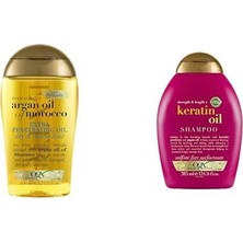 Trendexa Yenileyici Argan Oil Of Morocco Saç Bakım Yağı 100 ml ve Ogx Kırılma Karşıtı Keratin Oil Şampuan 385 ml