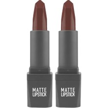 Trendexa Mat Ruj, Yoğun Renk Veren Uzun Süre Kalıcı Nemlendirici Kadifemsi, Matte Lipstick 413 Dusty Plum (2 Paketi)