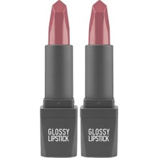 Trendexa Ruj, Uzun Süre Kalıcı Yoğun Renk Veren Nemlendirici Parlak, Glossy Lipstick 312 True Rose (2 Paketi)
