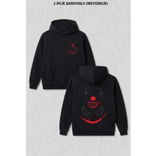 Zoka Wear Joker ve Joker Kiz Sevgili Ön Arka Baskılı Kapüşonlu Sweatshirt