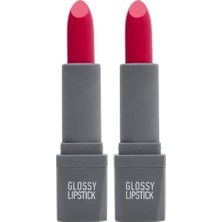 Trendexa Ruj, Uzun Süre Kalıcı Yoğun Renk Veren Nemlendirici Parlak, Glossy Lipstick 318 Deep Fuchsia (2 Paketi)